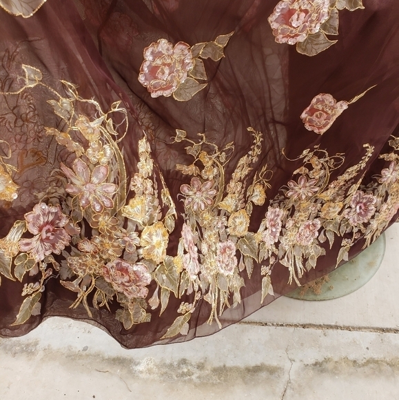 Ruben Panis Dress Vintage 1980's Silk Chiffon Gown - Picture 9 of 16